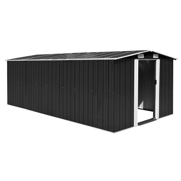 spacemaker patio steel storage shed, 6x3, flute grey and